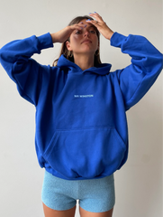 Mr Winston Royal Blue Puff Hoodie Sweat