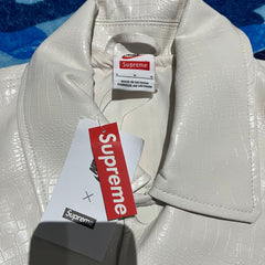 Campera Supreme x Nike Cuero Blanca L