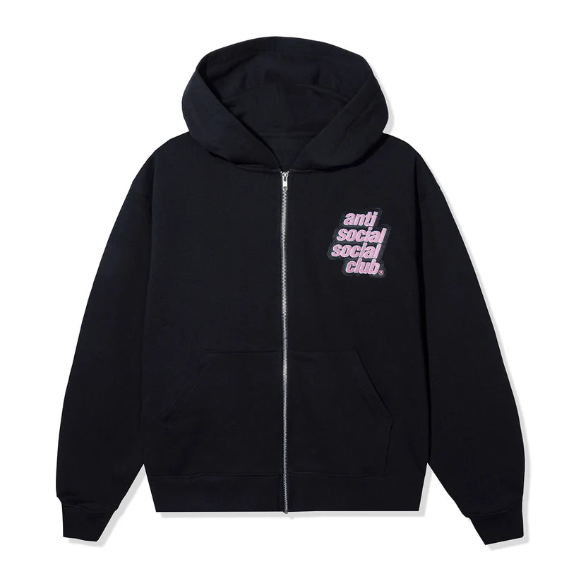 ASSC Jumbo Patch Zip Hoodie Front Black