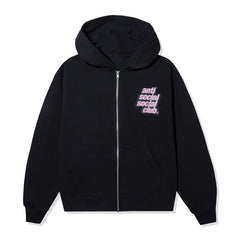 ASSC Jumbo Patch Zip Hoodie Front Black