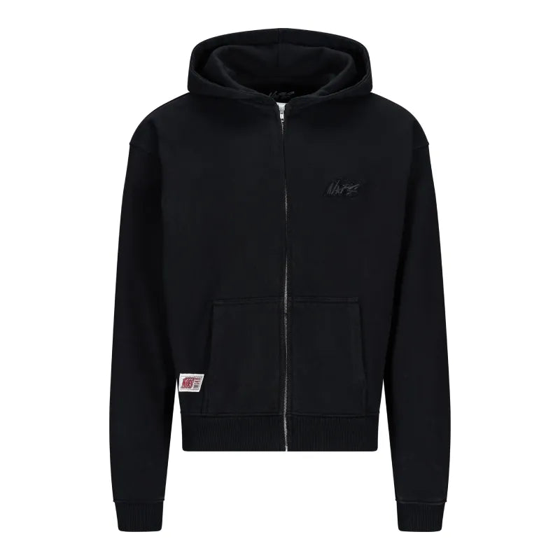 Black Basic NOFS Zipper Hoodie