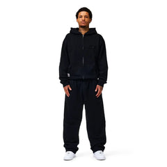 Black Basic NOFS Zipper Hoodie