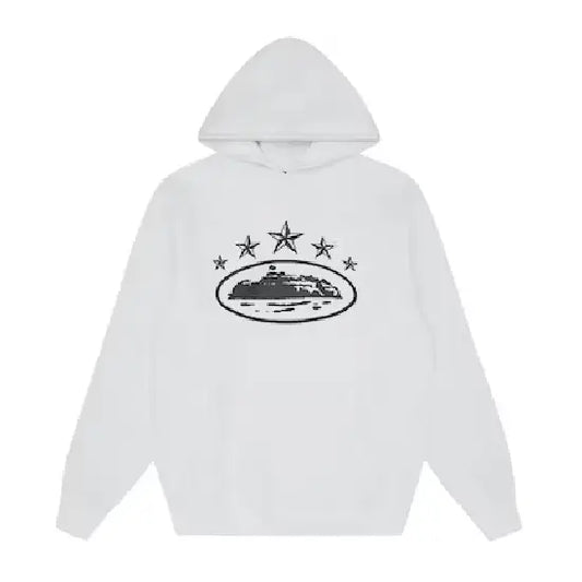Corteiz 5 Starz Alcatraz Hoodie White (2)