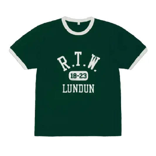 Corteiz College Ringer T Shirt Forest Green