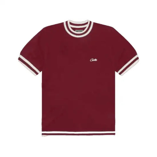 Corteiz Deala Knit T Shirt Burgundy