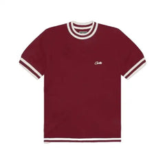 Corteiz Deala Knit T Shirt Burgundy