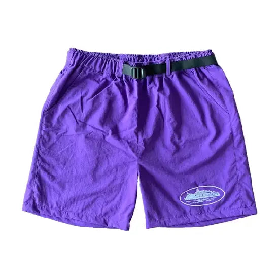Corteiz Nylon Litework Shorts Grape (2)