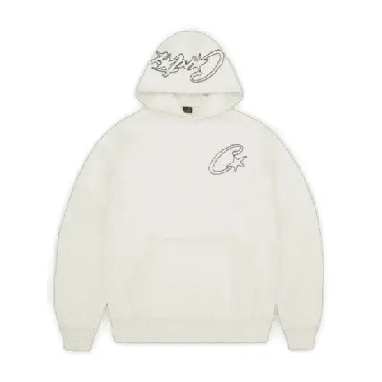 Corteiz Satin C Star Applique Hoodie Off White (2)