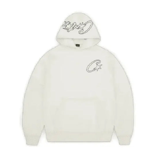 Corteiz Satin C Star Applique Hoodie Off White (2)