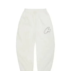 Corteiz Satin C Star Appliqué Swetpants Off White