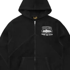 Corteiz Superior V2 Zip-Up Hoodie Black