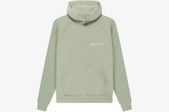 Essentials Core Collection Pullover Hoodie in soft green color, featuring a relaxed fit and fleece interior for comfort.
