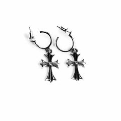 Tiny Cross Hoop Earrings