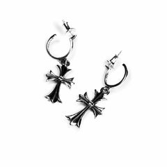 Tiny Cross Hoop Earrings