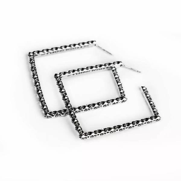 CH Plus Square Hoop Earrings