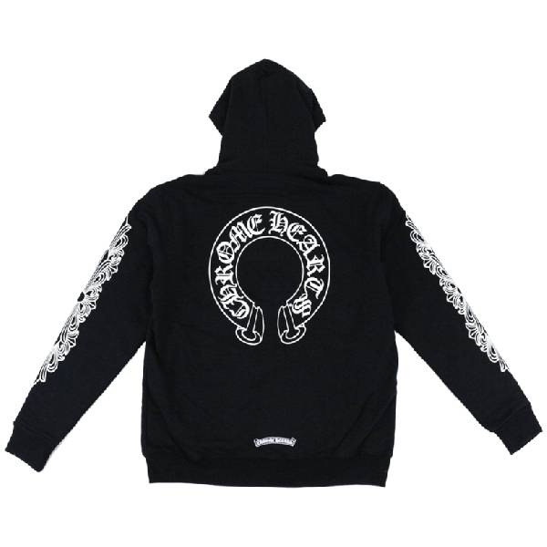 CH Horseshoe Floral Cross Sleeve Zip Up Hoodie