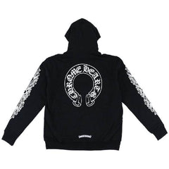 CH Horseshoe Floral Cross Sleeve Zip Up Hoodie