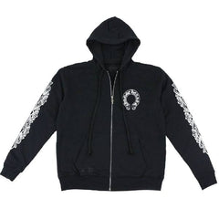 CH Horseshoe Floral Cross Sleeve Zip Up Hoodie