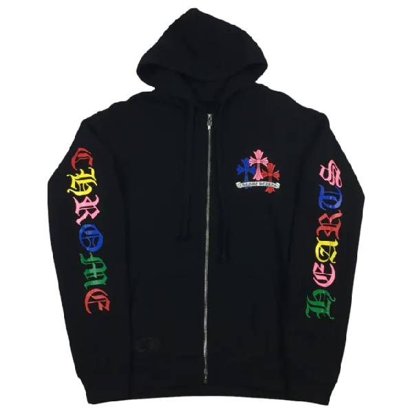 CH Script Multicolor Cross Cemetery Zip Up Hoodie