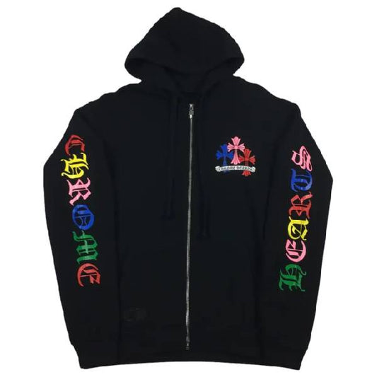 CH Script Multicolor Cross Cemetery Zip Up Hoodie