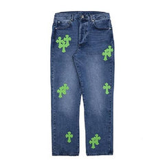 Firmranch Applique Cross Chrome Hearts Pants