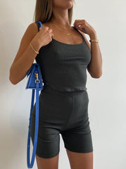 Mr Winston Green Ribbed Bike Shorts