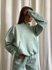 Mr Winston Sage Puff Hoodie Sweat – Grey