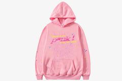 Spider P*NK Web Hoodie in pink, designed for streetwear legends, featuring stylish graphics and a cozy fit.