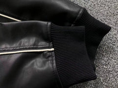 Supreme Nike Leather Varsity Jacket Black