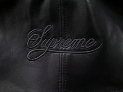 Supreme Nike Leather Varsity Jacket Black