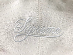 Supreme Nike Leather Varsity Jacket White