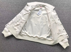 Supreme Nike Leather Varsity Jacket White