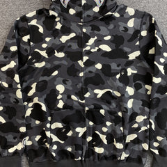 Bape City Camo Shark Full Zip Hoodie Black