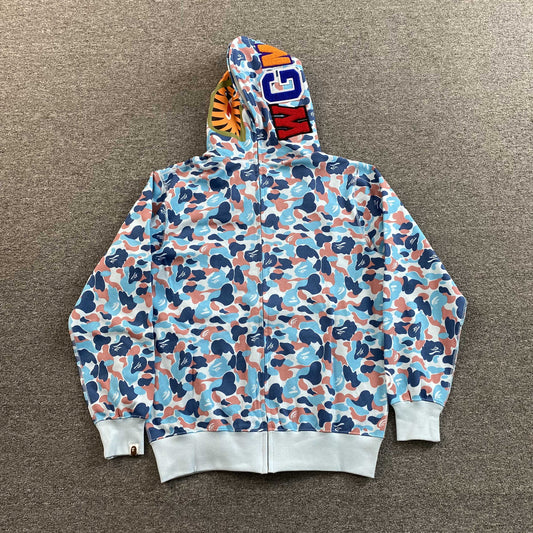 Bape Hangzhou Separate Shark Full Zip Hoodie Multicolor