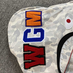 Bape Harajuku Separate Shark Full Zip Hoodie White