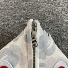 Bape Harajuku Separate Shark Full Zip Hoodie White