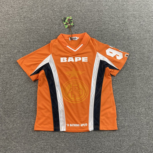 Bape Multi Logo Soccer Jersey Orange