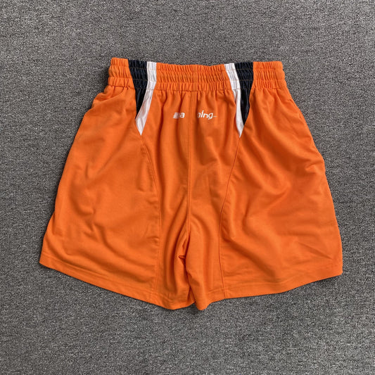 Bape Multi Logo Soccer Shorts Orange