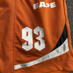 Bape Multi Logo Soccer Shorts Orange