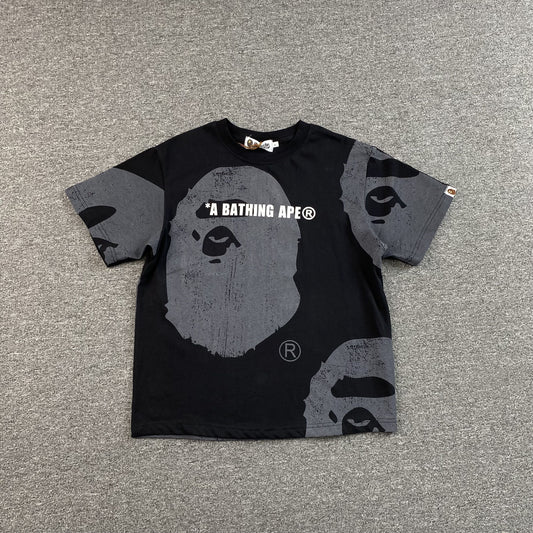 Bape Water Print Ape Head Tee Black