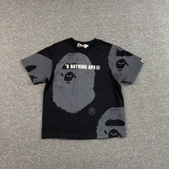 Bape Water Print Ape Head Tee Black