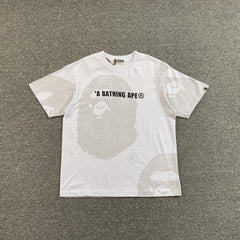 Bape Water Print Ape Head Tee White
