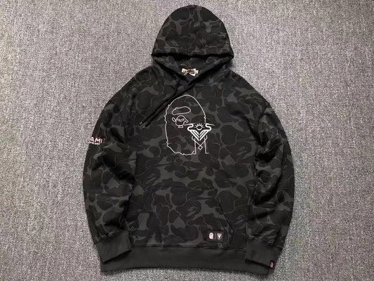 Bape X Inter Miami CF Camo Hoodie Black