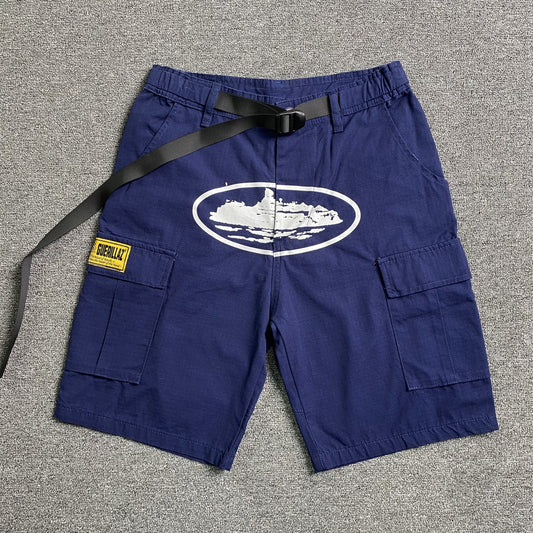 Corteiz Alcatraz Cargo Shorts Blue