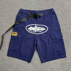 Corteiz Alcatraz Cargo Shorts Blue