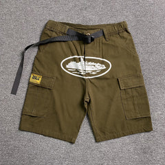 Corteiz Alcatraz Cargo Shorts Brown
