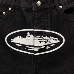 Corteiz Alcatraz Denim Shorts Black