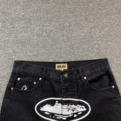 Corteiz Alcatraz Denim Shorts Black