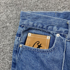 Corteiz C-Star Denim Shorts Blue