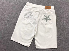 Corteiz C-Star Denim Shorts Natural